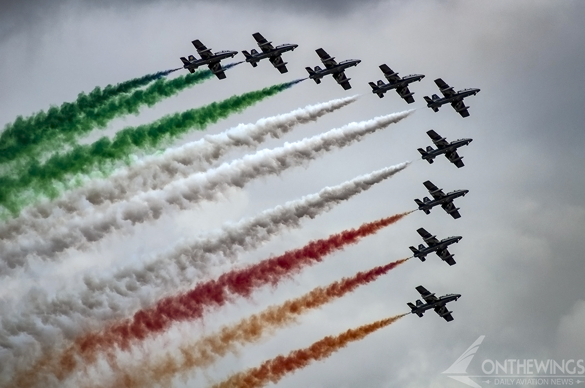 La patrulla acrobática Frecce Tricolori en la actualidad.