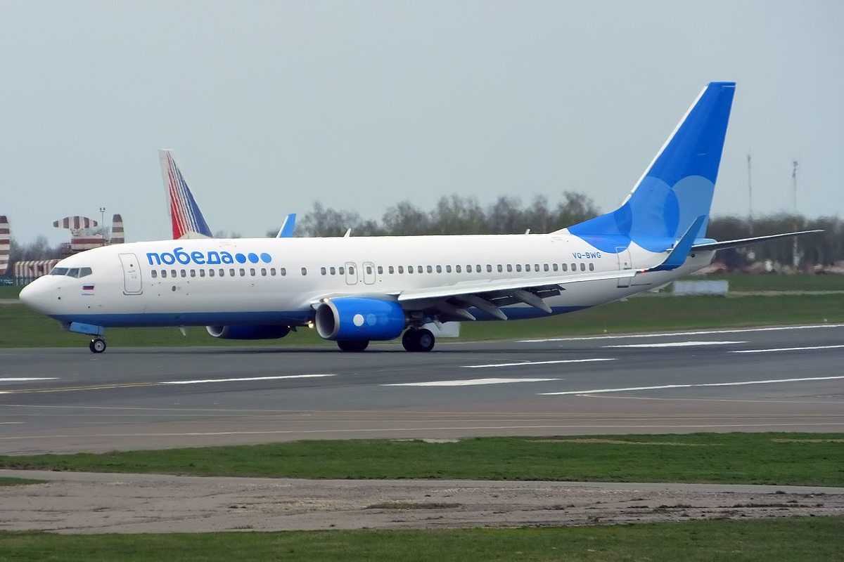 Boeing B737-800 de Pobeda, avión al que estaba asignado el piloto despedido.