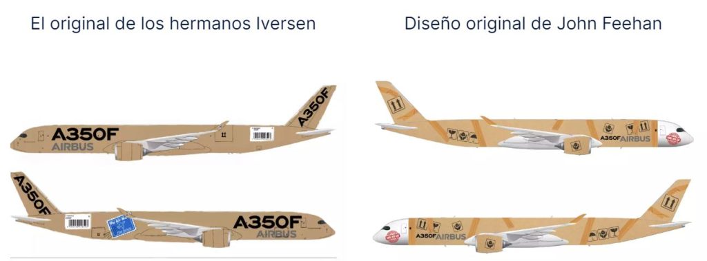 Los dos diseños originales para el Airbus A350F