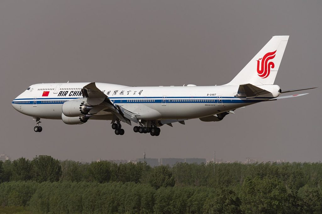 Actual B747-8I de una de las aerolíneas chinas que es utilizado como avión gubernamental.