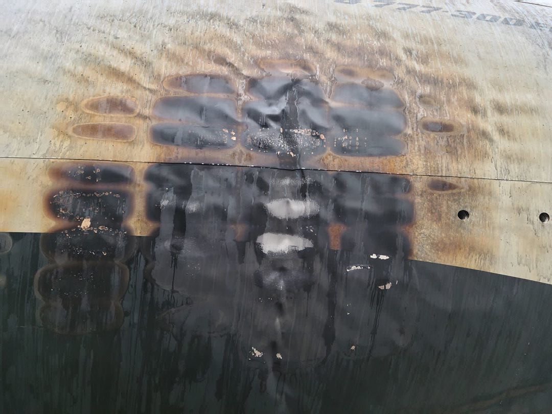 Deformación por calor en el fuselaje