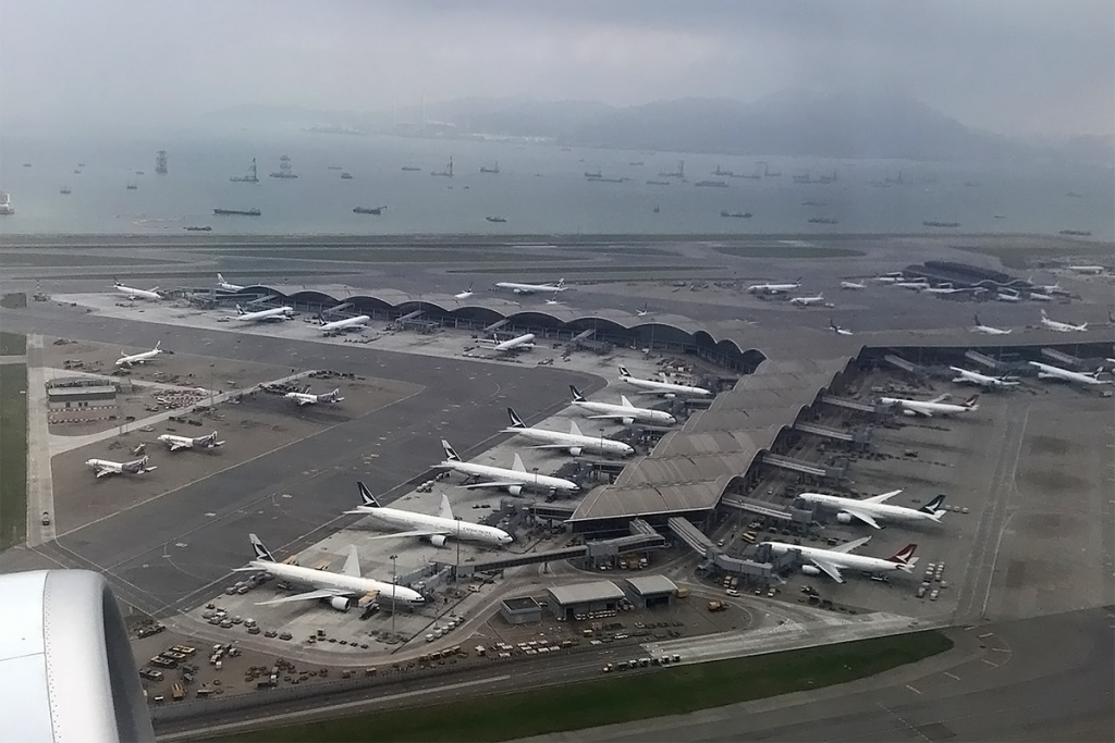 Vista general del aeropuerto de Hong Kong