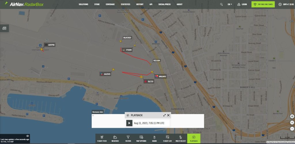 Momento en el que el B737 de Southwest estaba en la pista.