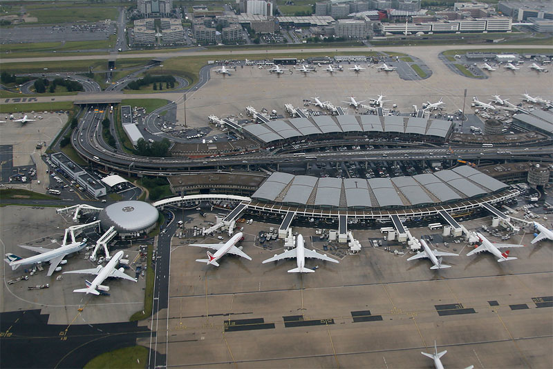 Vista parcial del aeropuerto Charles de Gaulle de París, Francia.