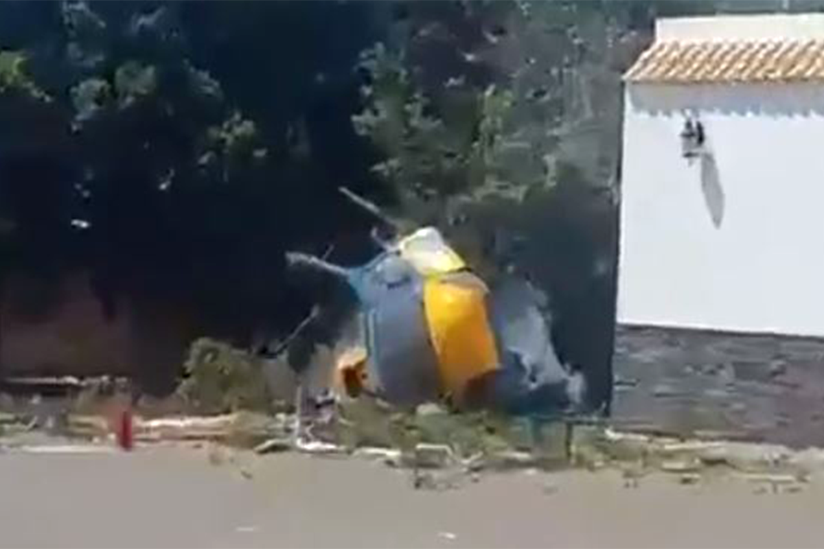 Helicóptero Aerospatiale AS355 Ecureuil 2 de la DGT accidentado