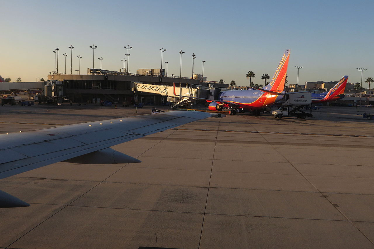 Vista del aeropuerto de San Diego donde ha tenido lugar el incidente entre el Cessna Citation y el B737 de Southwest