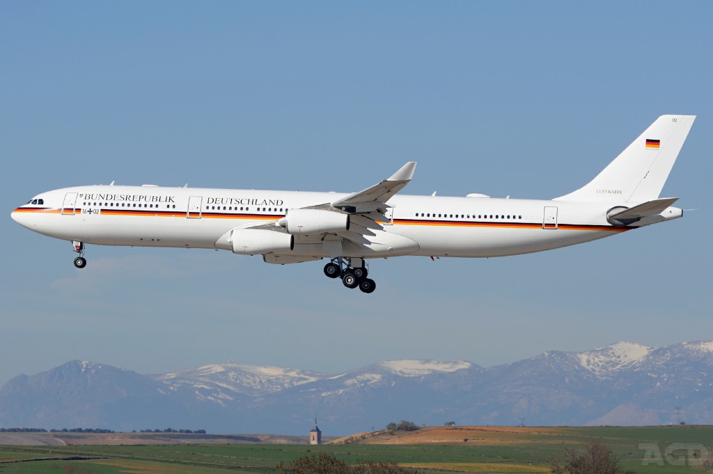 Uno de los dos A340-300 de la Luftwaffe. Foto: Alberto González.