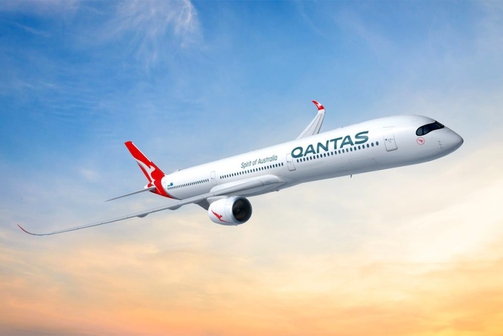 Recreación del Airbus A350-1000 de Qantas. Foto: Airbus