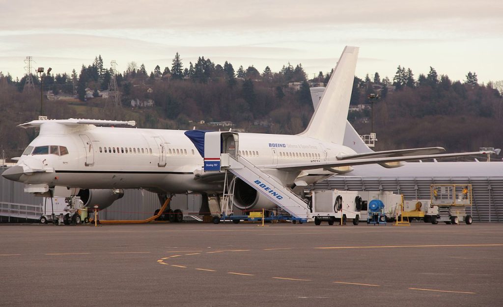 El 757 apodado como Catfish durante una de sus visitas a Renton.