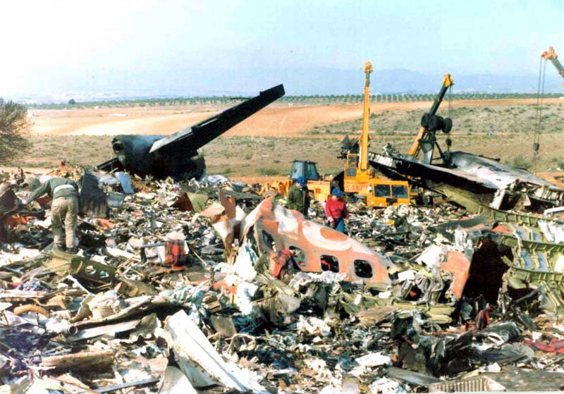 Restos del B747 de Avianca en Mejorada del Campo. Foto: CIAIAC