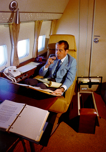 Richard Nixon a bordo del Air Force One