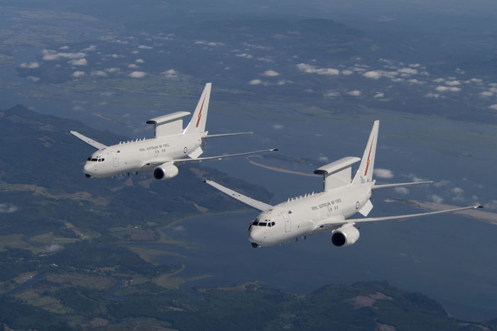 Dos de los primeros E-7A aceptados por Australia. Foto: Boeing