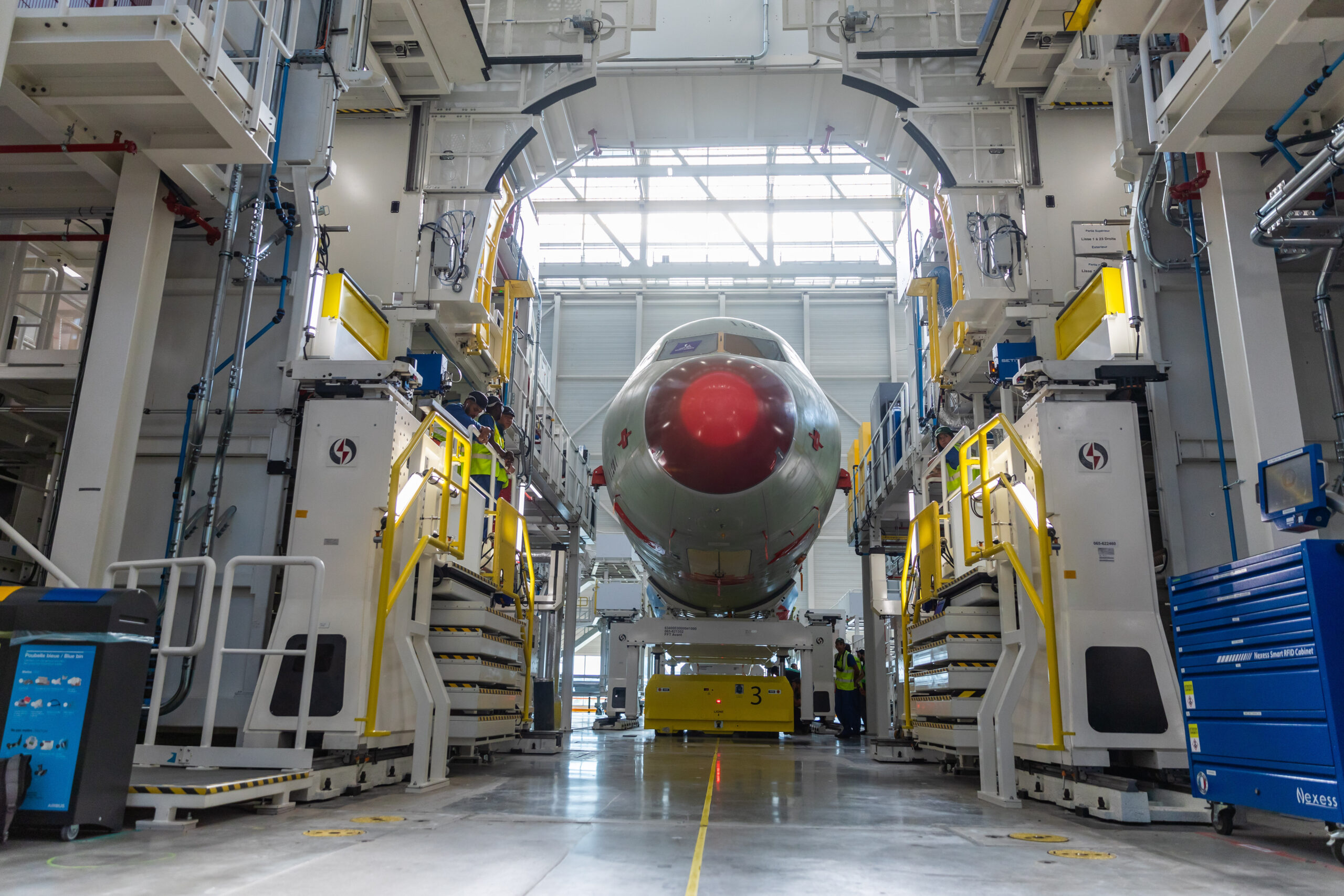 El primer Airbus A321NEO fabricado en Toulouse durante una de las etapas de su construcción. Foto: Airbus