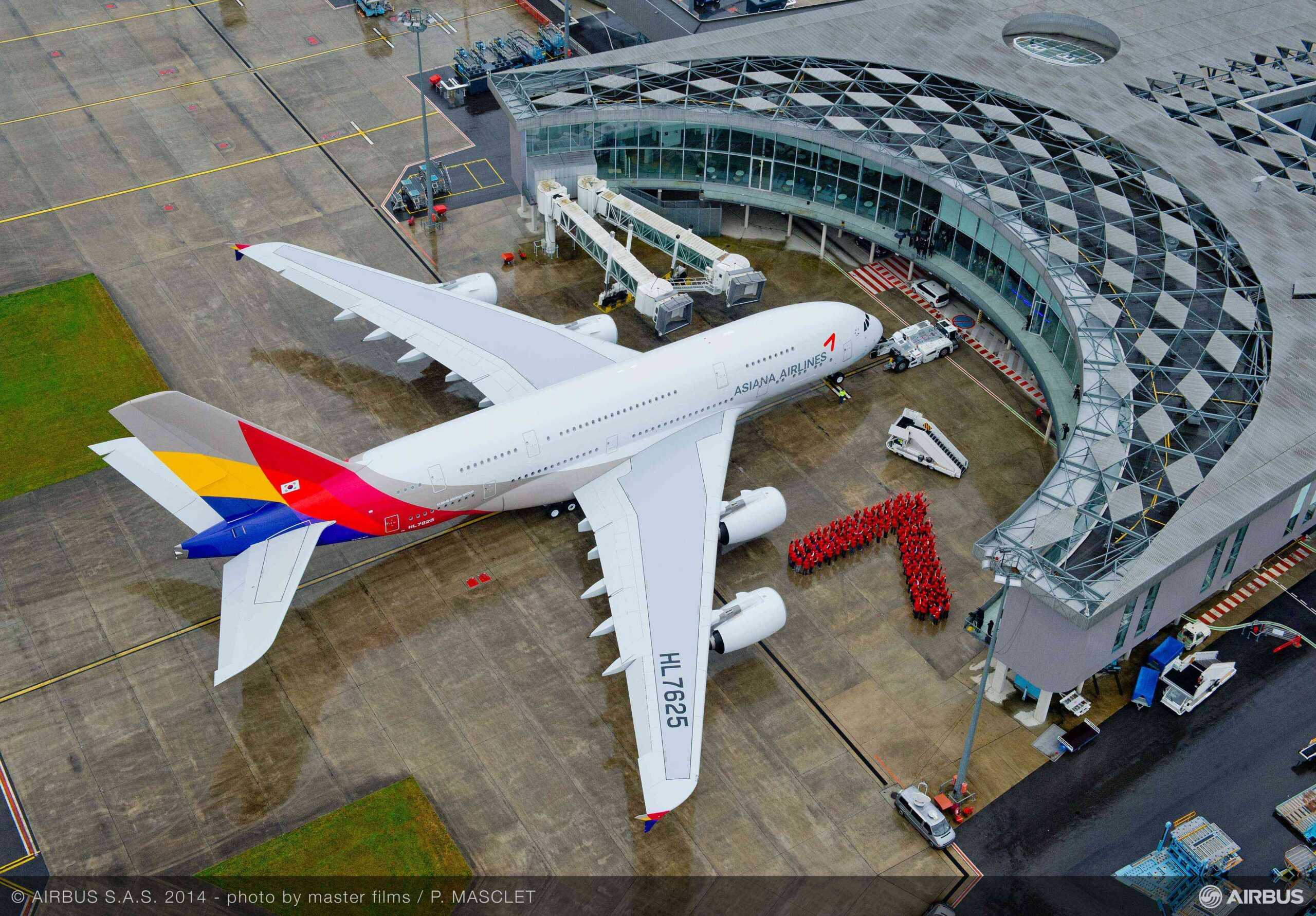 El primer Airbus A380 de Asiana Airlines durante la ceremonia de entrega el 29/05/2014 en Toulouse, Francia. Foto: Airbus