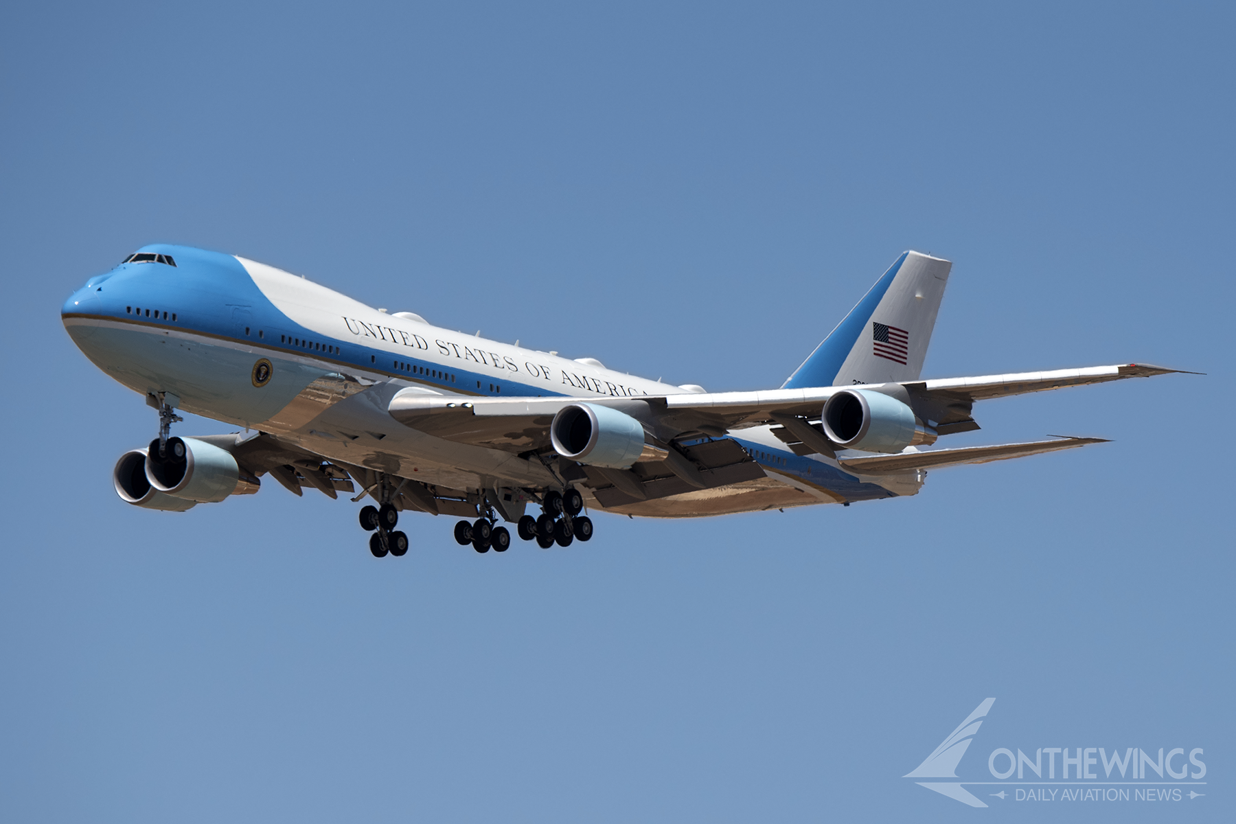 Uno de los actuales VC-25A que sirven como avión presidencial para la USAF, basados en el Boeing 747-200