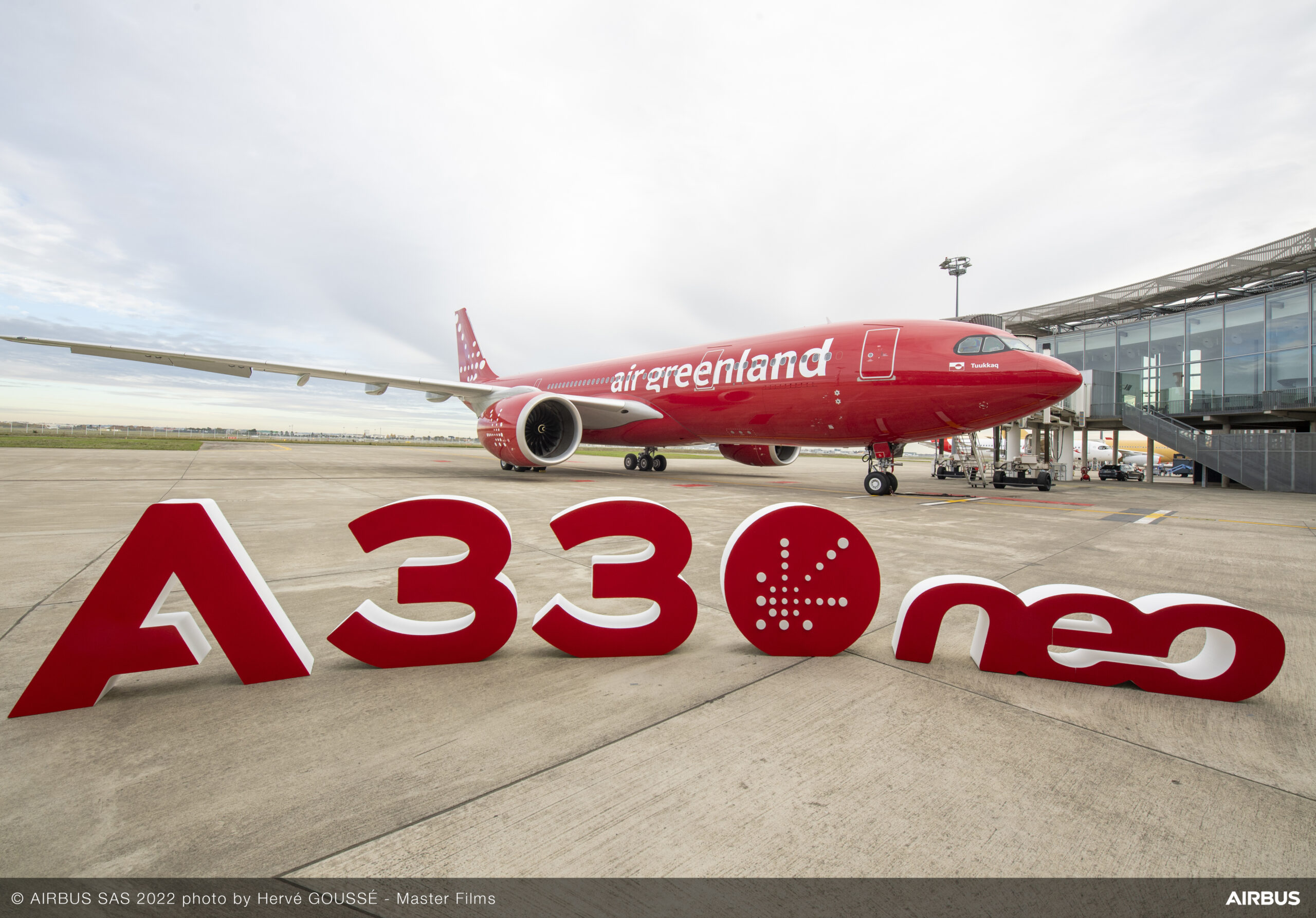 El primer y único Airbus A330-800 de Air Greenland durante la ceremonia de entrega en Toulouse. Foto: Airbus