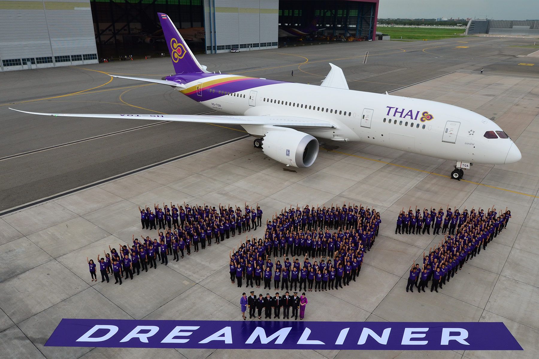 Ceremonia de entrega del primer 787 de Thai Airways en julio de 2014. Foto: Thai Airways / Boeing