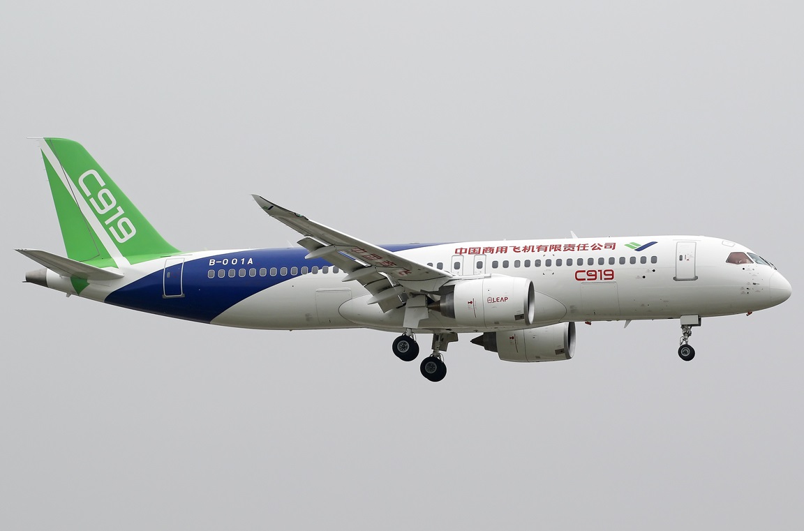 El primer prototipo del COMAC C919. Foto: Weimeng