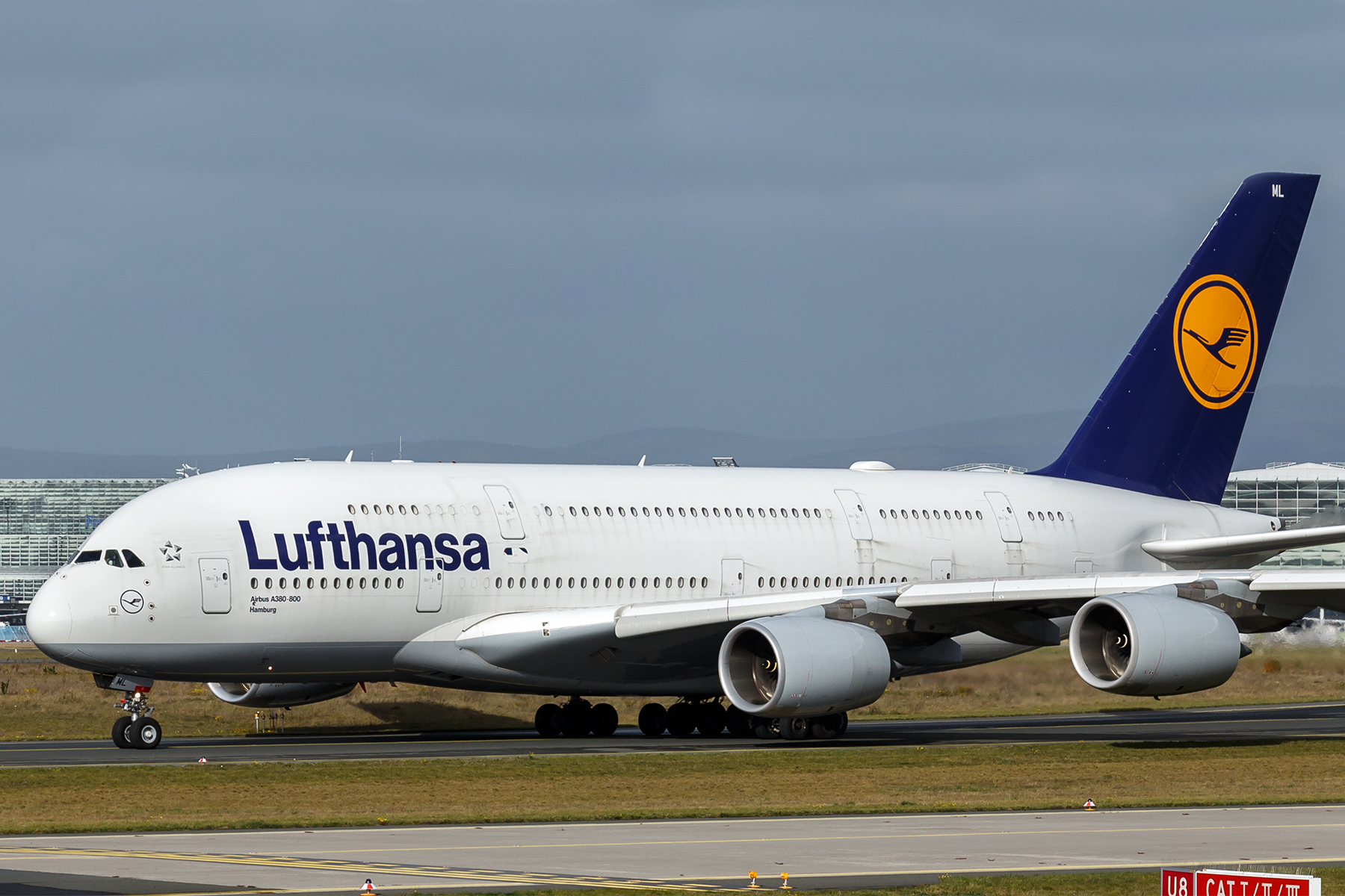 El A380 que se ha desviado ha sido el D-AIML, uno de los 8 A380 recuperados por Lufthansa tras la pandemia. Foto: TJDarmstadt