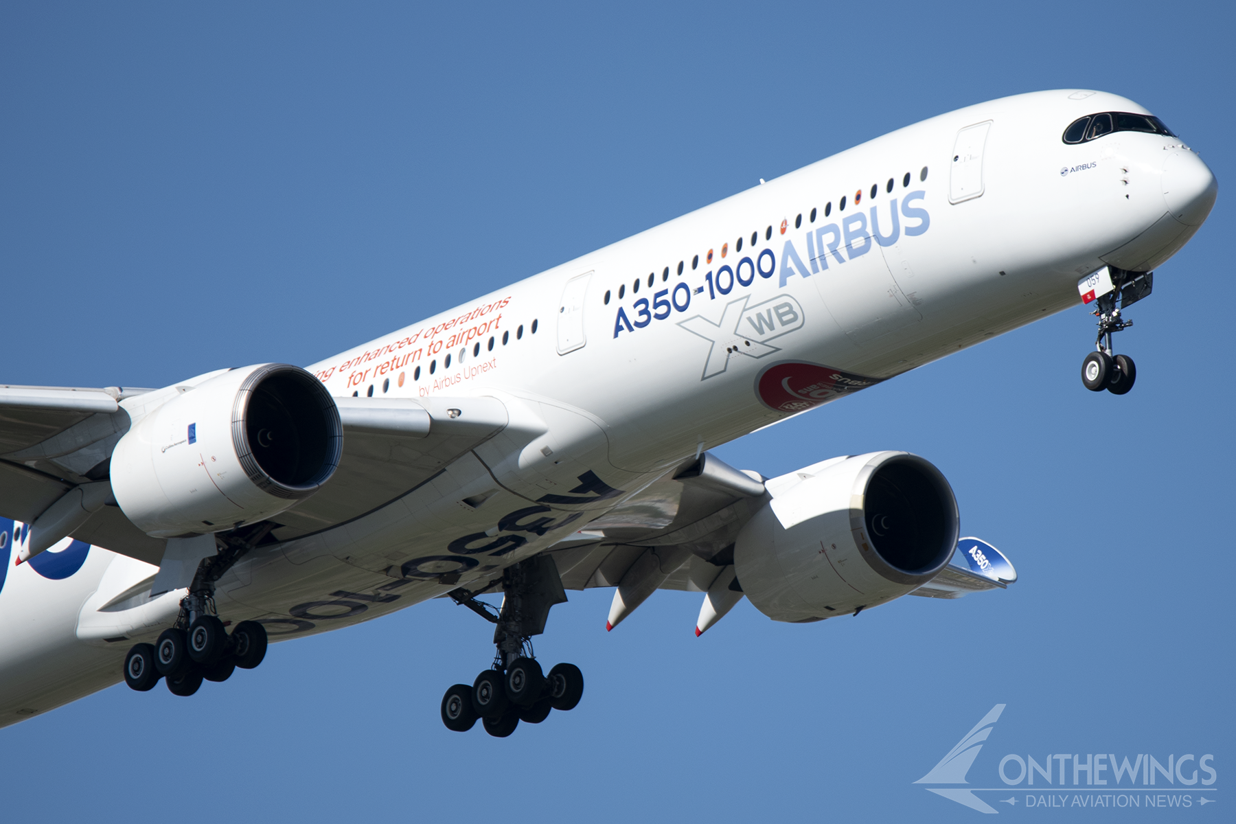 El primer Airbus A350-1000 de pruebas.