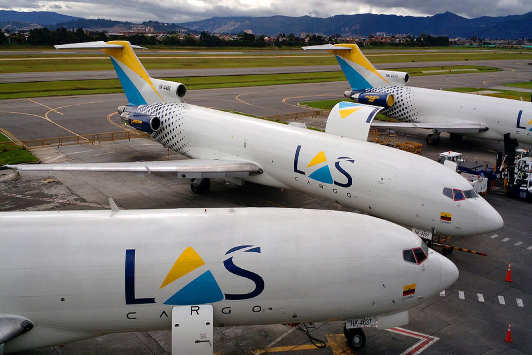 Algunos de los Boeing 727 que operó a lo largo LAS Cargo en Colombia. Foto: Líneas Aéreas Suramericanas.