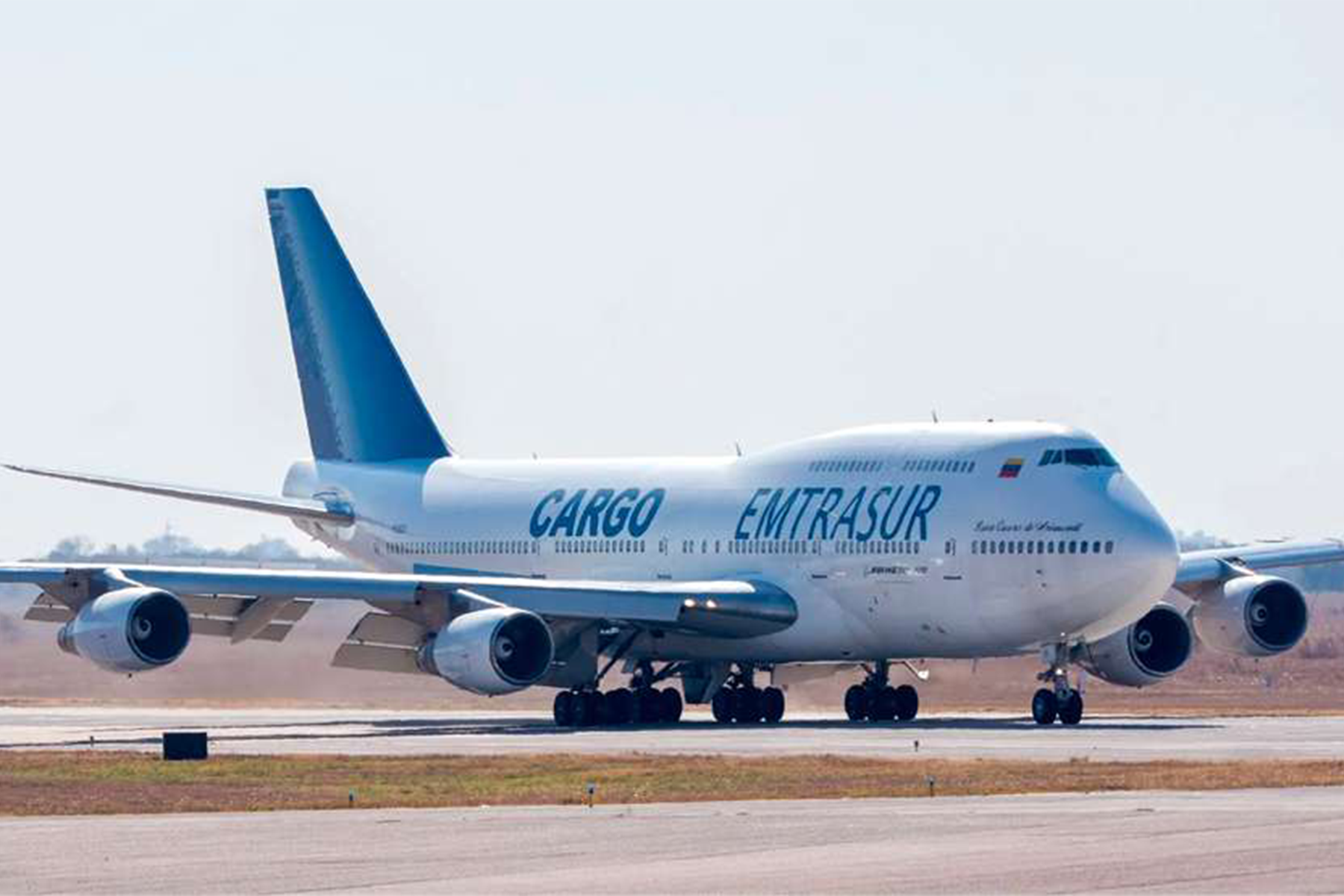 El único Boeing 747-300 de Emtrasur lleva en Buenos Aires desde junio de 2022. Foto: desconocido / redes sociales