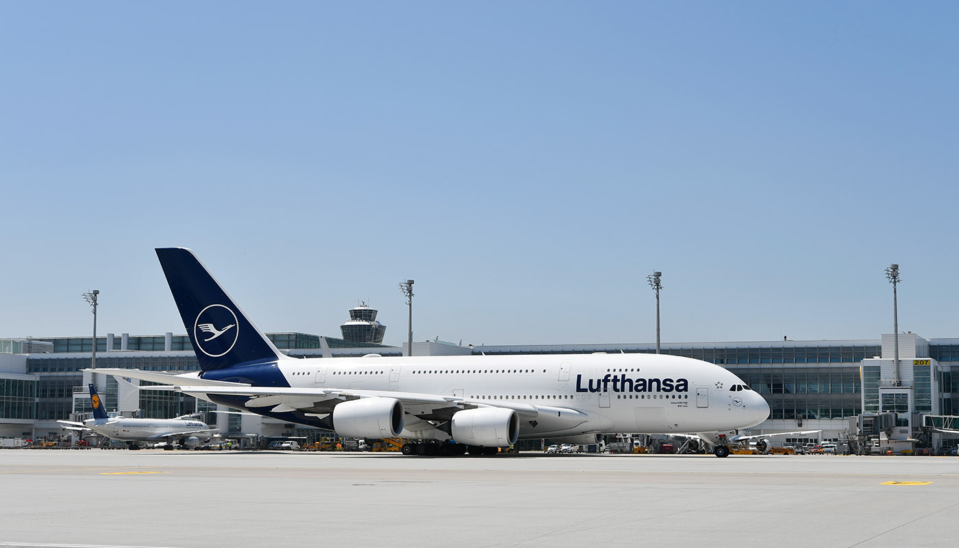 Arnold Schwarzenegger llegó a Múnich con uno de los A380 de Lufthansa. Foto: Múnich Airport